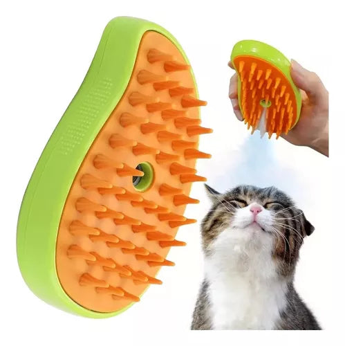 Cepillo Vaporizador 3 en 1 para Mascotas: Cuidado y Confort para tu Mejor Amigo
